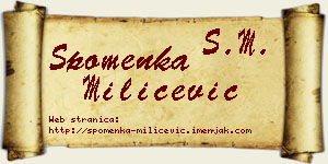 Spomenka Milićević vizit kartica
